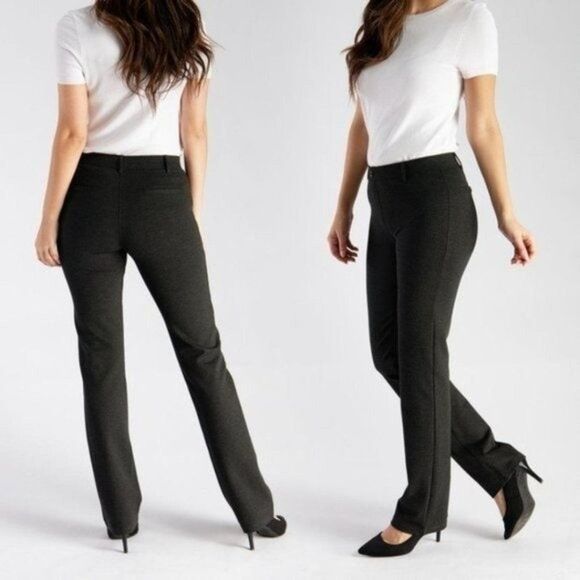 Betabrand Dress Pant Yoga Work Office Pant Straight Leg Classic Charcoal SP - Picture 1 of 11